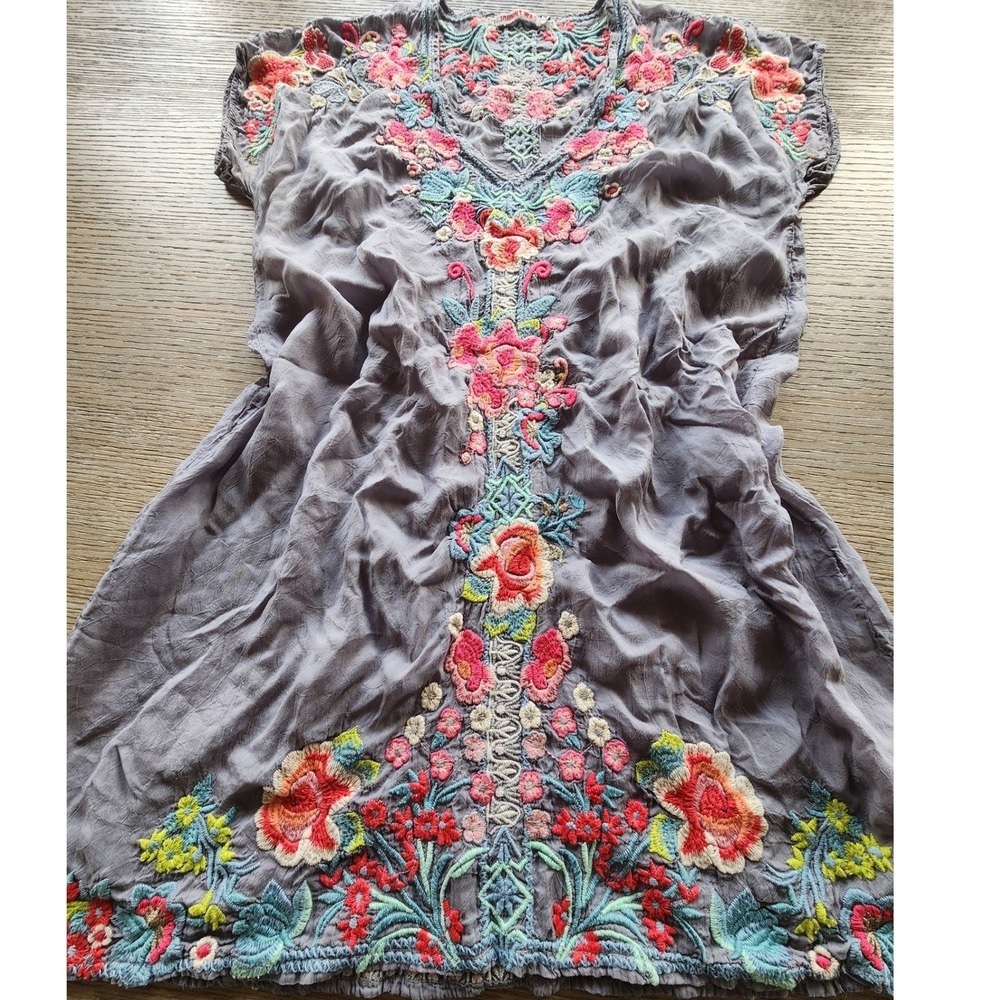 Johnny Was Heidi Floral Embroidered Tunic Dres. Boho Floral Fairycore Whimsical